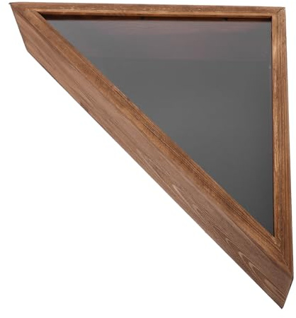OSOLADY Estuche de Madera Triangular para Banderas Funda Protectora, Caja Decorativa de Almacenamiento Pequeño para Sala y Dormitorio, Contenedor Rústico para Exhibición de Banderas