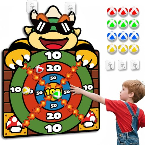 Super Bro Boys Toys, 65cm Dartboard Games with 12 Sticky Balls, Indoor Outdoor Toss Games for Kids, Christmas Birthday Gifts for Boys Girls ages 3-12, Kids Party Game, Garden Throwing Toys