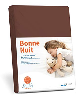 Savorana Bonne Nuit Elastan Spannbetttuch Baumwolle Stretch 220 g/m²- Steghöhe bis 30 cm Bettlaken für Boxspringbetten Wasserbetten - Größe 100x200-120x220 cm Tabak
