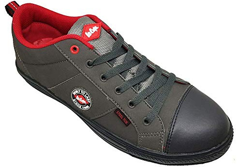 Lee Cooper LCSHOE054 Workwear SB/SRA, Botte de Baseball rétro, Botte de sécurité Unisexe au Design Moderne, Chaussure de sécurité pour Le Travail, Gris, 37 EU