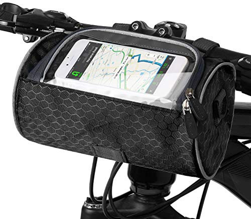 Lixada Fahrrad Lenkertasche wasserdichte Fahrradtasche mit Touchscreen PVC-Sichtfenster, Umhängetasche Multifunktionale Fahrradtasche für Fahrräder Vorne Fahrradpackung