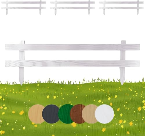 Floranica Liten trädgårdsstaket 4 st. 30 cm x 100 cm vit – Mini stickstaket, dekorativt staket, friesiskt staket, spjälstaket, för nedstickning, trädgårdsstaket, rabattstaket, impregnerat furuträ