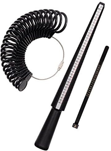 Meowoo Ring Sizer Uk Measurement Scales Kit Tools for Measuring Rings Diameters (Black)