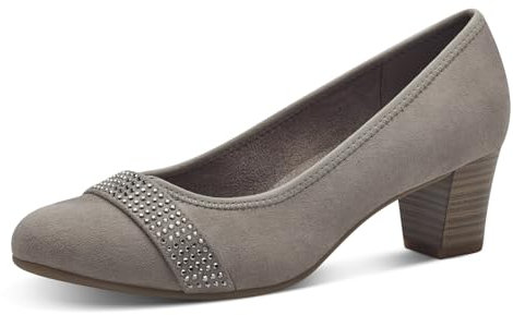 Jana Damen Pumps mit Glitzerdetails Vegan, Braun (Stone), 41 EU