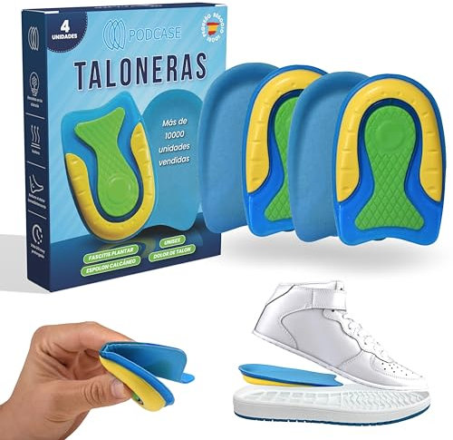 4er-Set Fersensporn-Einlagen zur Korrektur von Plantarfasziitis - Silikon-Schuh-Einlagen für Herren und Damen - Gel für Sporne - Unisex (L (41-47))