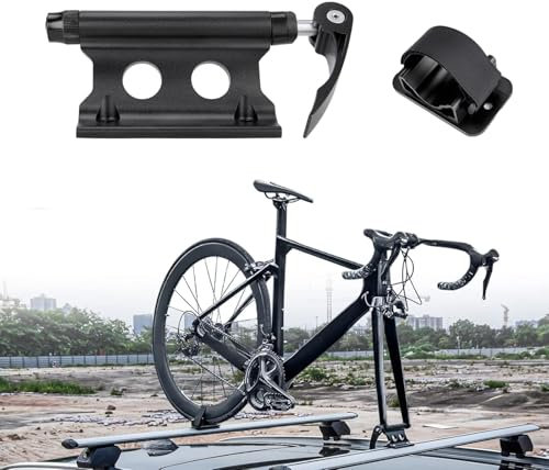 SUBORAWOS Universal Bike Block Fork Mount, Quick Release Fork Block Mounts, Bike Rack Carrier, Aluminum Alloy Bicycle Car Roof Mount Rack (Black)