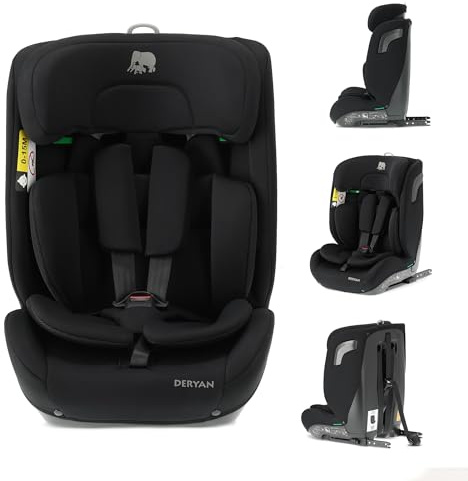 DERYAN Carter i-Size Asiento Infantil 9-36 kg, 76-150 cm - Silla de Coche Infantil con Isofix, Grupo 1/2/3 - Respaldo y reposacabezas ajustables, Sistemas de Seguridad Especiales