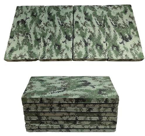 Gymnastik Mat Tri-fold Kamouflage Träningsmatta 10 Cm Tjock Tunga Tull Icke-halk Oxfordduk För Gymnastiksövning, Fysisk Träning, Gymnastik Rullande Kompetensutbildnin(Size:200x100x10cm（6.6x3.3x0.3ft）)