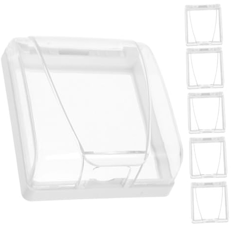 HYTROVE 6 Pezzi Copri Prese Adesivo per Elettrica Tipo Protezione Trasparente Spruzzi per Bagno e Esterni Installazione Facile senza Attrezzi