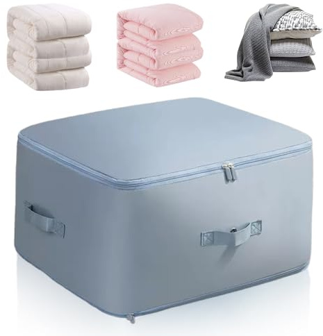Housse Sous Vide pour Couette, Sac de Compression Ultime, Sac Sous Vide Voyage Organisateur d'Auto-Compression Ultra Peu Encombrant, Sacs de Rangement pour Couettes, Vêtements (Bleu, L)