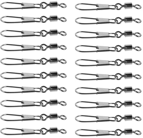TOYZFRIENDY 50 Pièces Émerillons à Barillet en Acier Inoxydable Anticorrosion, Fermoirs Pivotants et Agrafes de Pêche Sécurisées pour Bas de Ligne, Accessoires Polyvalents pour Leurres en Eau