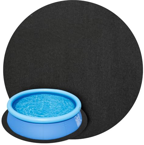 Easyhomie 4.6m Pool Unterlage Rund, Pool Bodenplane Outdoor, Whirlpool Bodenschutzmatte, Verdickt 200g/m² Filzgewebe, Weich und Zuschneidbar für Schwimmbad & Whirlpool