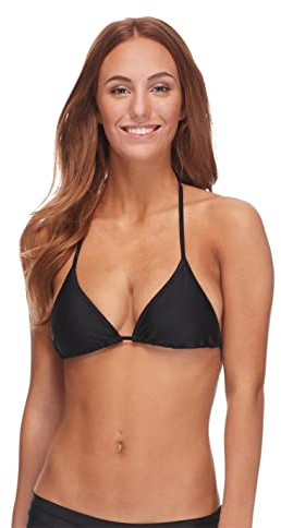 Body Glove Smoothies DITA Solid Slider Triangle Bikini Top for Women Black