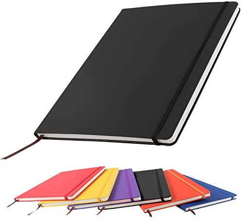 A4 Notebook, Notebook A4 Note Book A4 Notepad The Notebook for School Office Home Business Writing Pads & Diaries Taking 160 Pages (80 Sheets)-Black