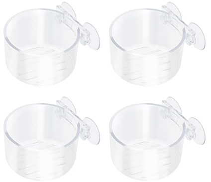 EMSea 4 Stücke Aquarium Rote Würmer Fütterung Schwimmend Blutwürmer Fütterung Tasse Muster Kegel Fütterung Werkzeug aus Acryl für Fisch Garnele Fischtank Transparent