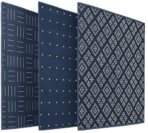 Brillenputztücher mit Motivdruck in verschiedenen Kombinationen (Geo, 3er Pack 20 x 20 cm)