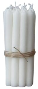 Lot de 12 bougies à tige fines, hauteur : 13 cm, diamètre : 1,2 cm, différentes couleurs, durée de combustion : 2,5 heures, Avent, Noël, couleur : blanc