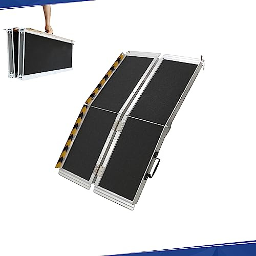 PENSUN 4FT Wheelchair Ramp, 48 L x 29 W Threshold Ramps, Non-Skid Portable Foldable Wheelchair Ramps for Steps, Lightweight with Handle, for Home, Stairs, Doorways, Curbs / 600lbs Capacity (4FT)