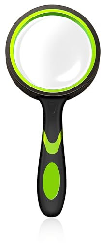 Lente di Ingrandimento 70 mm,Lente Ingrandimento 10X Lente di Ingrandimento da Lettura Manuale Lente di Ingrandimento per Lettura per Anziani Bambini Artigianato Lettura di Libri Insetti(verde)