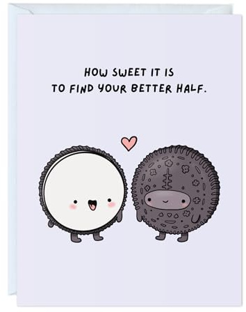 ALY LOU Cute Wedding Card for Bride, Groom, Bridesmaid, Bachelorette, Couple, Husband, Wife, Him, Her - Funny Punny Engagement, Congratulations, Love Greeting Card - Blank Inside (Cookies)