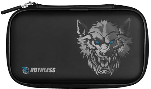 RUTHLESS Darttasche | Professionelle Darttasche zur Aufbewahrung, Schwarz , Wolf, RUTHW764
