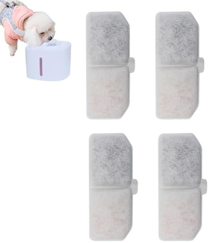Lot de 4/10 filtres de fontaine de rechange – Filtre de rechange pour distributeur de chat en coton PP, filtre à triple filtration pour fontaine à eau pour chat | Filtre à eau de rechange pour