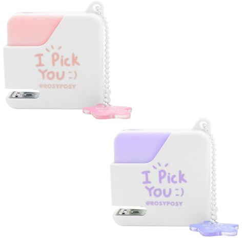 Mini Stapler with Staples, Office Staplers for Desk, 2 Pack Cute Stapler with 80 Standard Staples Portable Space Saving, Perfect for School, Teachers (Pink & Purple)