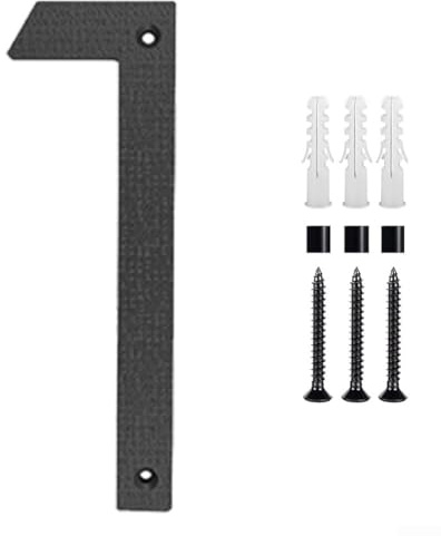 Oniissy Placa moderna de ABS negro mate de 12 pulgadas con accesorios de montaje para decoración de jardín al aire libre en puertas, buzones y vallas (1)