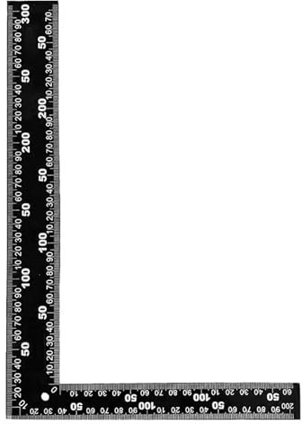 Righello Quadrato a Forma di L in Acciaio Inossidabile, Squadra da Carpentiere 300 x 200 mm, Righello ad Angolo Retto per Ufficio, Edilizia e Lavorazione del Legno, Nero
