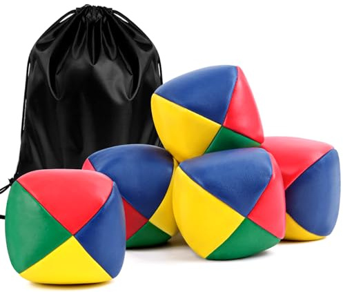 Juego de 6 Pelotas de Malabares de Calidad para Principiantes, 50 mm de diámetro, Pelota de Malabares de Resistentes al Agua, Mini Pelotas de Malabares de Piel Sintética para Niños Niñas Adultos