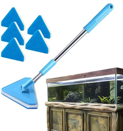 Brosse de nettoyage pour aquarium Grattoir à long manche outil de nettoyage