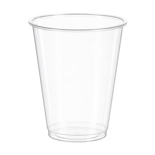 ZENIC | Återanvändbara klara plastmuggar | Förpackning om 50 stycken | 300 centiliter | Lämplig för 20 robusta och stapelbara tvättar för kaffe öl läsk fest fest