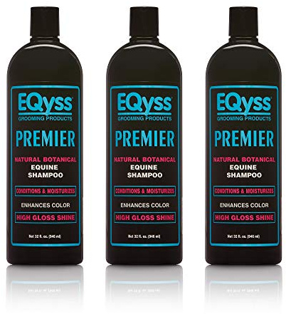 (3 Pack) EQyss Premier Equine Horse Shampoo - Conditions and Moisturizes Coat. Enhances Color and Shine. 32 oz.