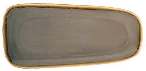 Olympia Kiln Platter in Smoky Gray - Porcelain - 335(W) x 175(D) mm