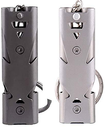 WANYIG 2 Stück Notpfeife Signalpfeife Notpfeife Laut 150dB Sport Whistle Trillerpfeife Laut Notfall Pfeife mit Schlüsselanhänger Sportunterricht