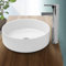 ECD Germany Lavabo Salle de Bain - Ø 355 x 120 mm - en Céramique - Ronde - Blanc - Lave-Mains Évier - Lavabo Vasque à Poser sur Meuble - Design Moderne - sans Kit de Vidange
