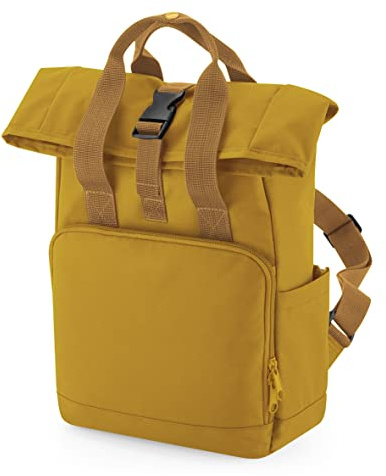 BagBase BG118S Recycled Mini Twin Handle Roll-Top Backpack - Mustard