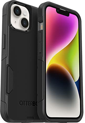 OtterBox iPhone 14 & iPhone 13 Commuter Series Case - BLACK , Slim & Tough, Pocket-Friendly, with Port Protection