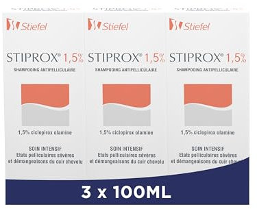 Stiproxal Anti-Schuppen-Shampoo, 1,5% Intensivpflege, entfernt effektiv Schuppen und beruhigt Juckreiz der Kopfhaut, 3 x 100 ml
