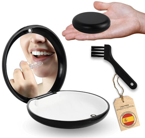 IÑAKI MUÑOZ ® Caja para Férulas dentales con Cierre de Imán + Mini Cepillo de Limpieza | Estuche para guardar Aparato dental de Ortodoncia Invisible