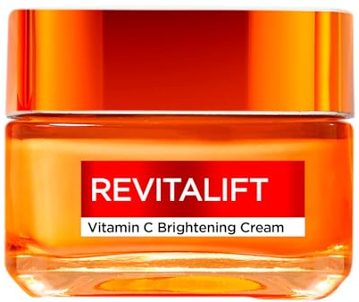 L'Oréal Paris Upplysande ansiktskräm, lämplig för känslig hud, utjämnande och jämnande verkan, mjuk och elastisk hud, med C-vitamin + salicylsyra, revitalift, 50 ml