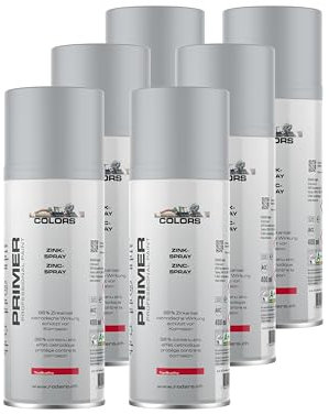 COLORS Zinkspray Sprühlack grau 6er Set - 400ml Spraydose