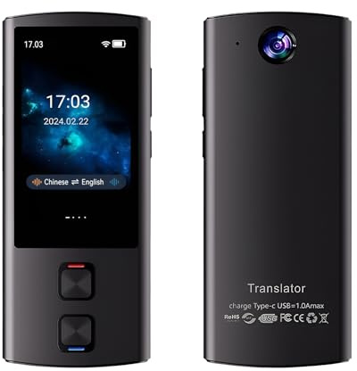 Gotrain Appareil de traducteur de langue, traducteur vocal AI bidirectionnel pour traduction vocale/texte/hors ligne/photo, 138 langues en ligne avec écran tactile de 3 pouces pour l'apprentissage des