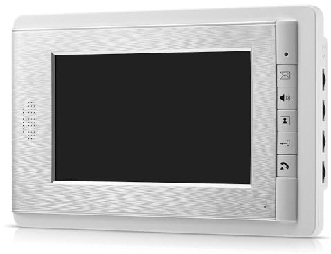 AMOCAM 7 Inch Color LCD Screen 4-Wires Wired Monitor for Video Intercom Doorbell System, Support Monitoring, Unlock, Dual Way Door Intercom