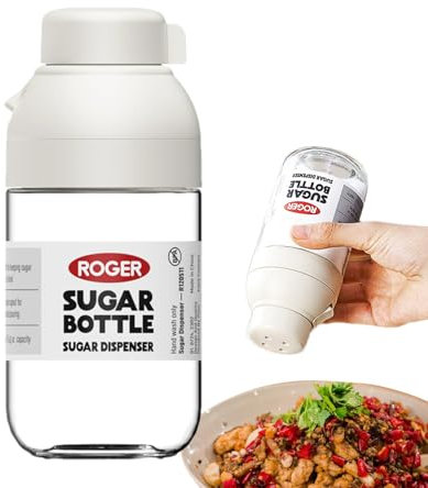 Poivrière | Salière grossière de 238,1 g – Distributeur de condiments transparent avec contrôle quantitatif de la poudre pour maison, garde-manger, bar, restaurant, pâtisserie, café