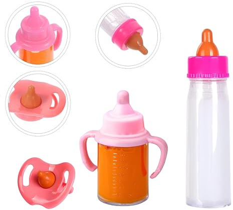 Botella mágica para muñecas, biberones, juguetes de leche, accesorios para muñecas, mamás para niños, biberones, juguetes con botellas de leche mágica, tetina de lactancia para muñecas (B)