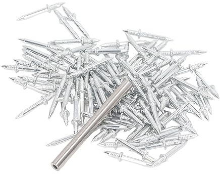FTVOGUE Double Head Seamless Nail, 101st Kjolar Naglar Kolstål Nagel, Galvaniserade Finish Naglar, för Träbearbetningsprojekt, Hängande Foton med Nagelhylsa Verktyg