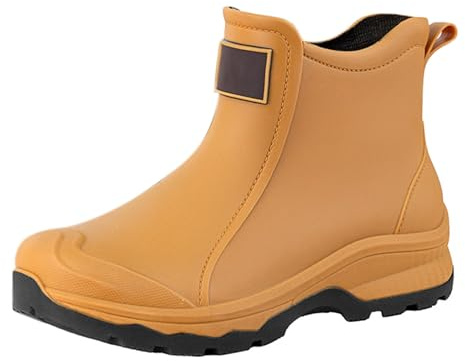 Bottes de pluie mi-hautes pour homme - Semelle souple - Coupe-vent - Résistantes à l'abrasion - Antidérapantes - Pour le bateau, le camping, la voile et les activités de plein air