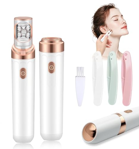 Facial Hair Removal for Women, 2-in-1 Epilator for Women Face, 3X Tweezer Head Painless Hair Remover for Face Woman with LED & USB