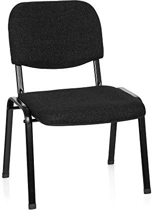 hjh OFFICE Konferenzstuhl Besucherstuhl XT 600 XL Stoff, extra breite Sitzfläche, ergonomischer Vierfußstuhl, Rückenlehne, stapelbar, bis 150 Kg (grau)